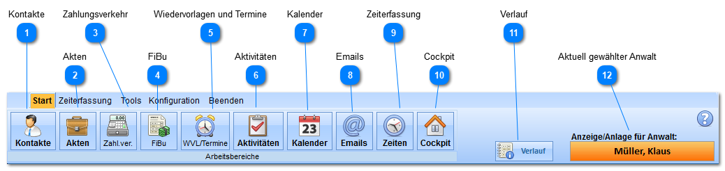 Hauptmenü - Start
